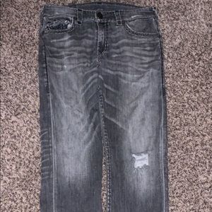 Grey Distressed True Religion Jeans